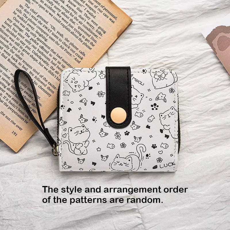 Cute Cat PU Leather Wallet with Zipper