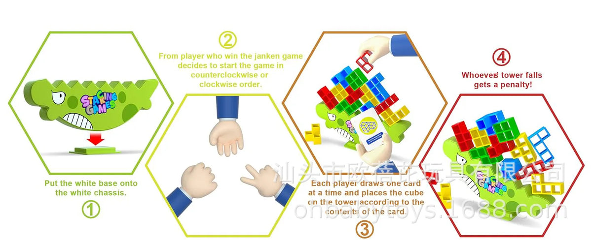Dinosaur Stacking Blocks Balance Game