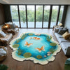 Round Non-Slip Koi Fish Pattern Plush Rug