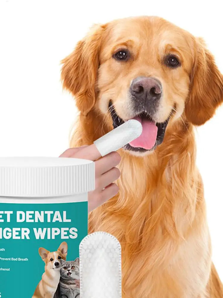 Pet Dental Finger Wipes - Gentle Oral Care for Dogs & Cats
