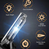A bright HID Xenon headlight bulb kit with various features highlighted, including easy installation, super bright light, coo
