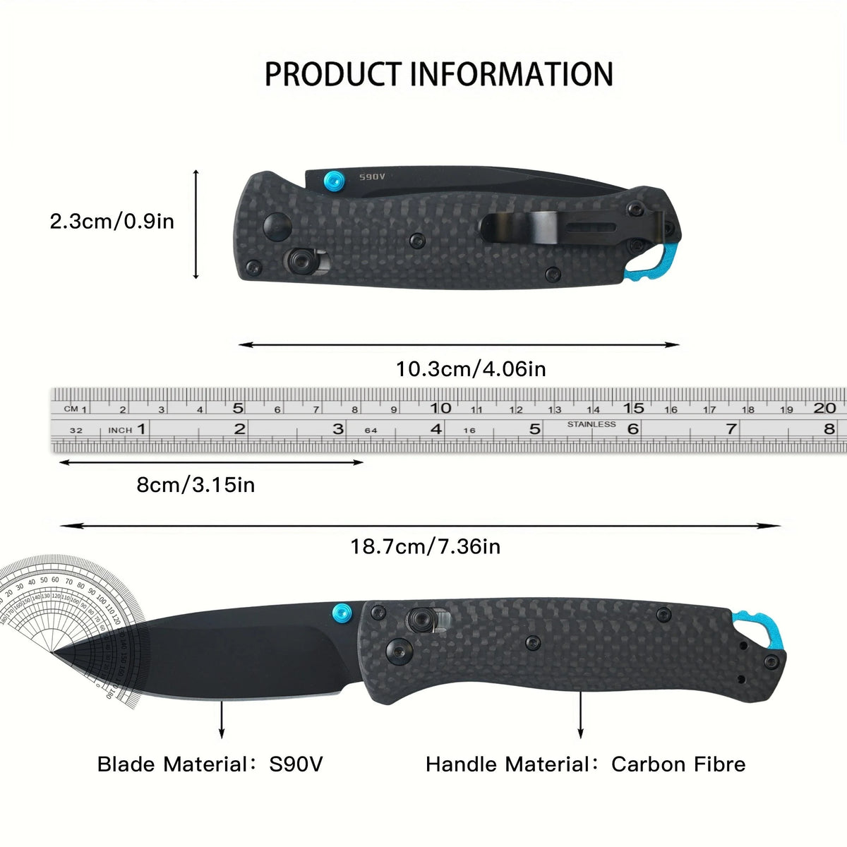 Premium S90V Steel Folding Knife with Carbon Fiber Handle