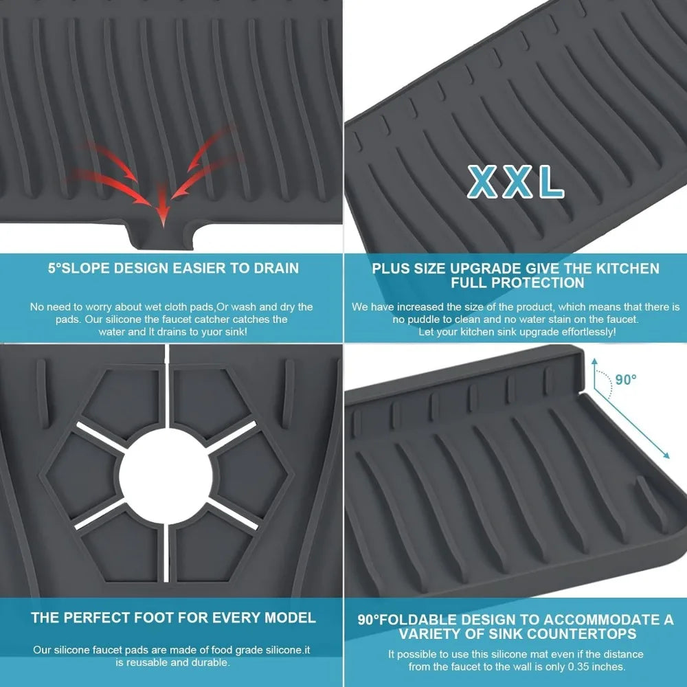 Silicone Kitchen Sink Splash Guard & Drainage Mat