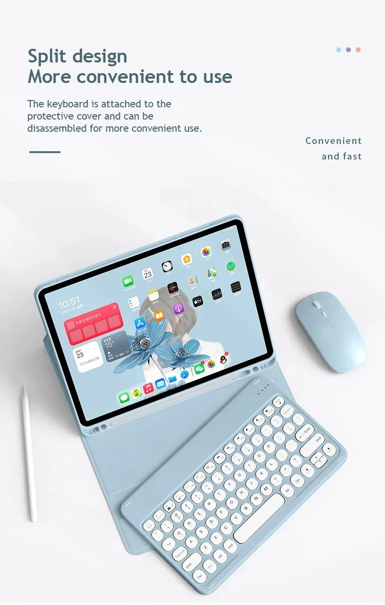 iPad Keyboard Case with Bluetooth Mouse