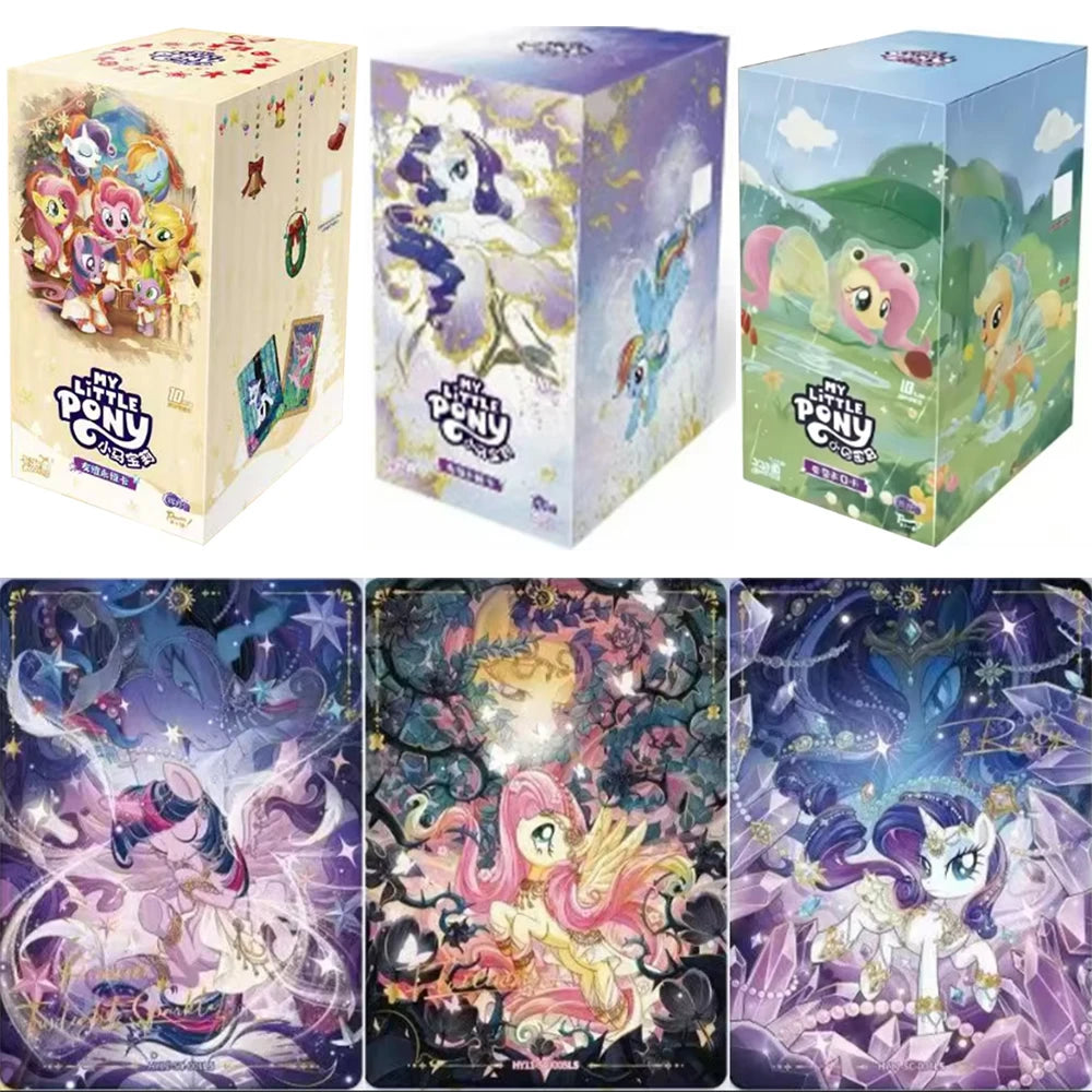A set of My Little Pony Friendship Eternal Radiant Moon Gilded cards in a box and individual packs.