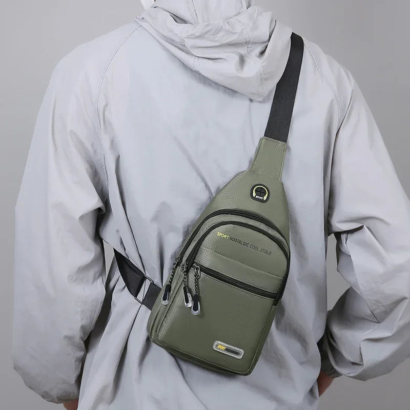 Men's Casual Crossbody Sling Bag with Multiple Pockets