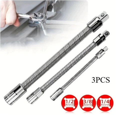 Flexible Socket Extension Bar Set (3-Piece) for Ratchet Wrenches