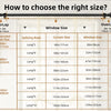 A chart showing recommended rod sizes for various window sizes and corresponding splicing rods and brackets.