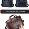 Genuine Leather Laptop Briefcase for Men – 14" Retro Cowhide Bag