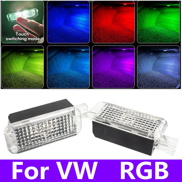 Un jeu de bandes lumineuses ambiantes tactiles RVB VW et une barre lumineuse LED séparée.