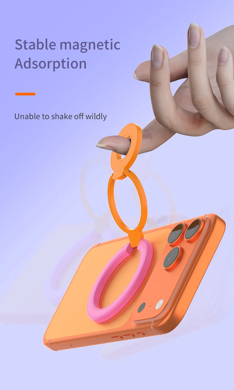 Double-Sided Magnetic Phone Ring Holder with Kickstand