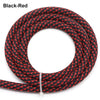 Black-red braided cable sleeve for flexible wire protection and sheathing