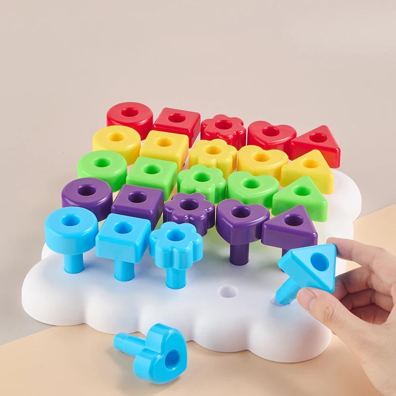 Montessori Wooden Gears Stacking & Threading Game for Kids