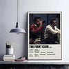 A framed movie poster of Fight Club featuring two men in dramatic lighting and a dark background.