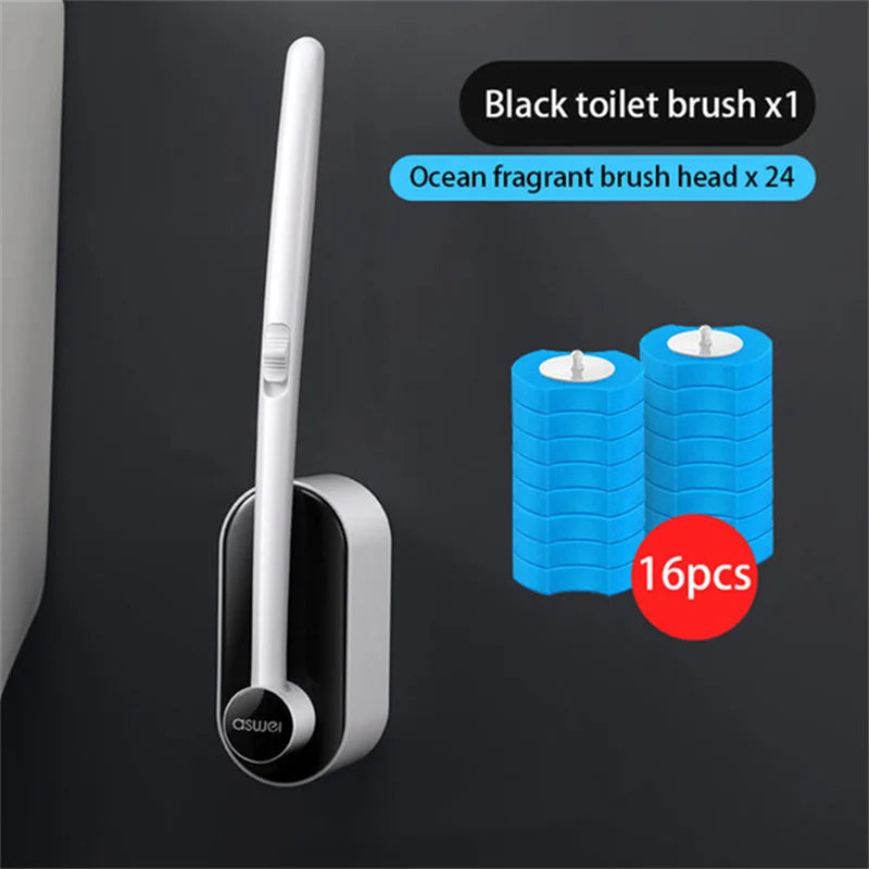 Reusable Toilet Cleaning Brush Set