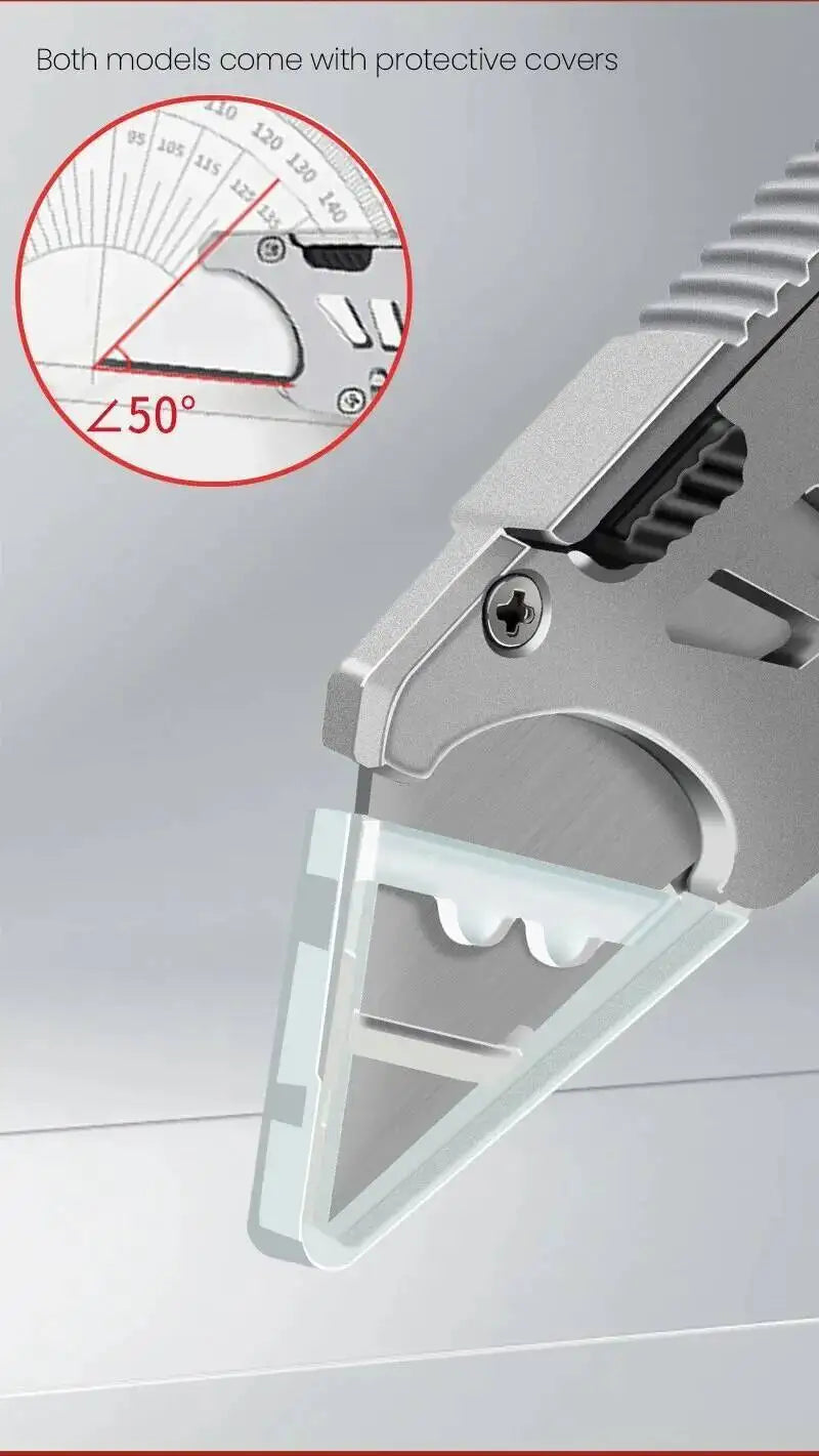 Folding Utility Knife with Replaceable Blade and Safety Lock