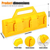 Yellow portable battery storage organizer designed to hold DW 18V/14.4V batteries with smooth edges and a buckle structure.