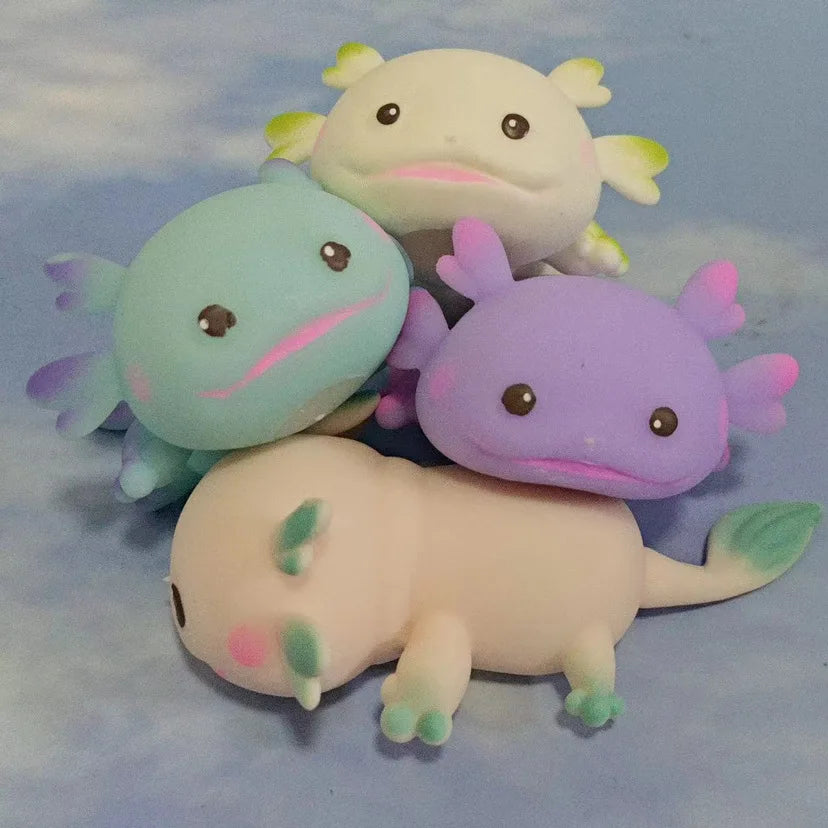 Axolotl Squeeze Ball Stress Relief Toy - Slow Rising Squishy for Kids and Adults