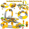 A set of yellow and gray interlocking track pieces for an interactive climbing toy car
