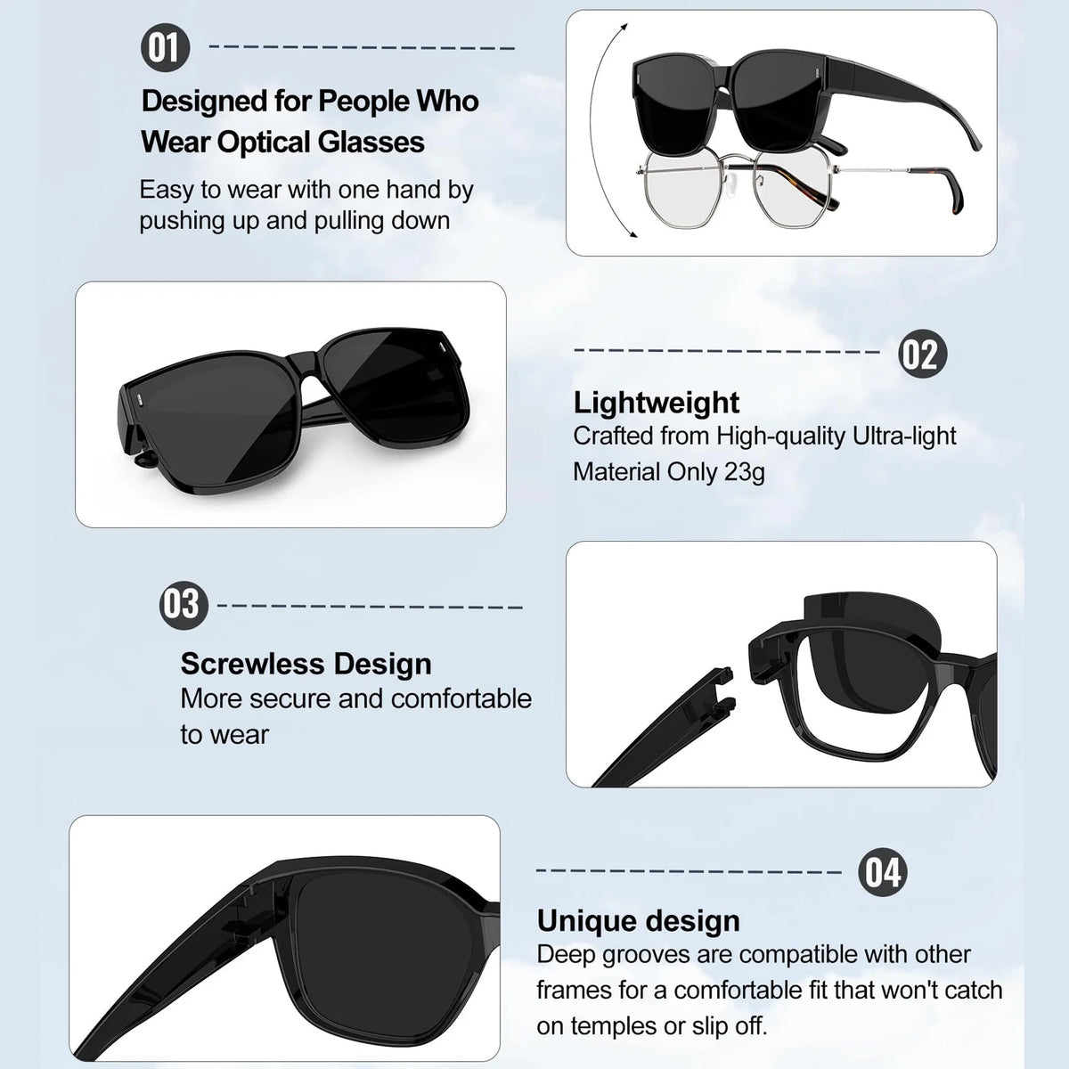 Polarized Over-the-Glasses Sunglasses