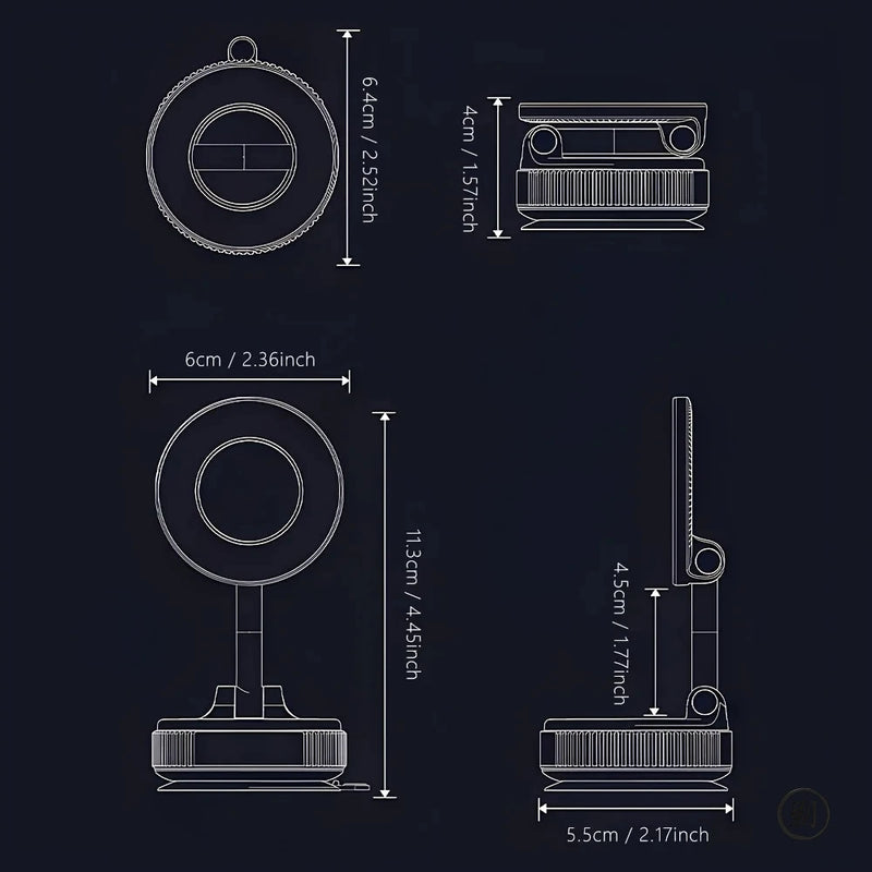 Magnetic Car Phone Holder - 360° Adjustable & Foldable