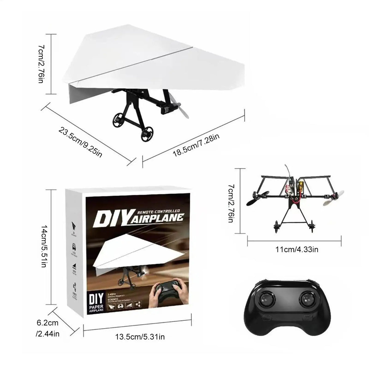 DIY Remote Control Paper Airplane Kit with Gyro Stabilizer