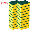 A stack of thirty reusable double-sided cleaning sponges, stacked in a grid pattern.