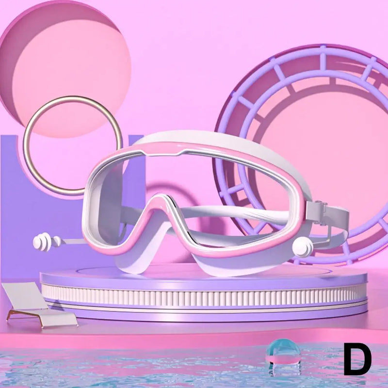 Anti-Fog Swim Goggles with Integrated Earplugs
