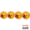 Set of four gold aluminum alloy dice design tire valve caps