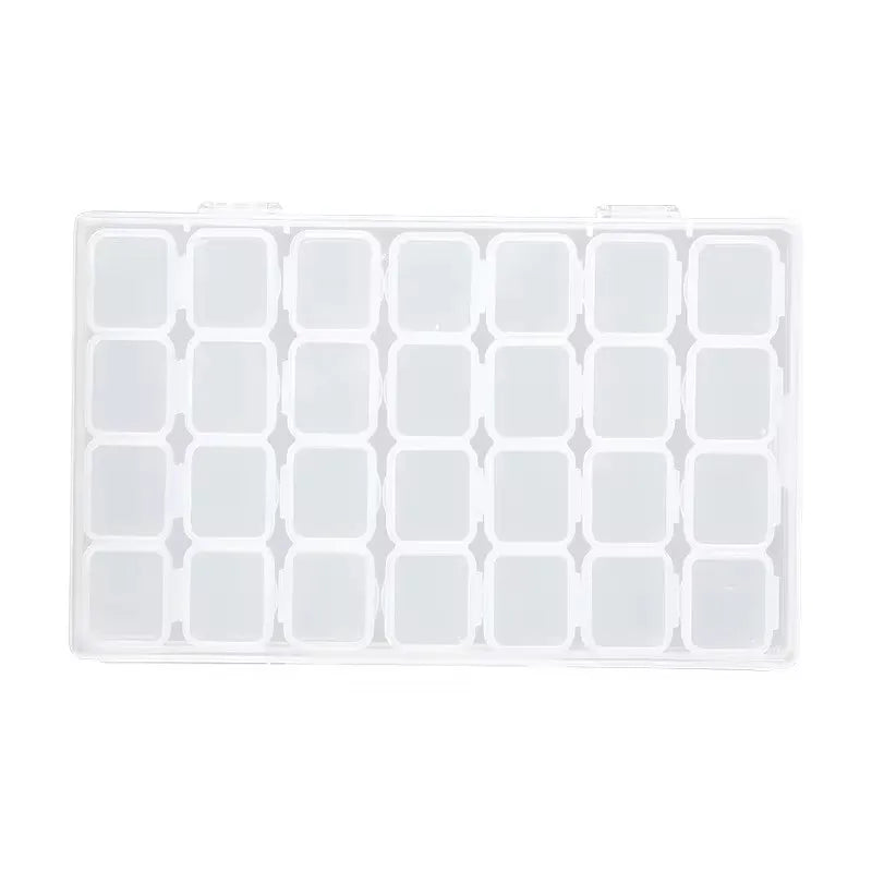 Clear 28-Slot Craft Organizer for Nail Art, Jewelry, and Small Supplies