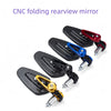 CNC folding rearview mirror made of carbon fiber with various colored mounting options