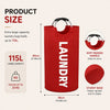A red extra large foldable laundry bag with padded handles and a sturdy base.