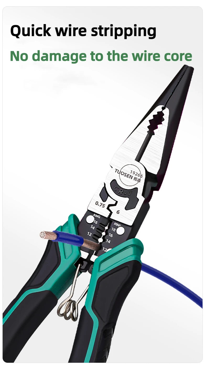 9-in-1 Multifunctional Wire Stripping Pliers with Crimping Action