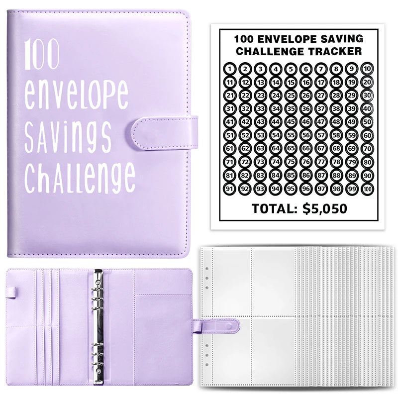 A5 Cash Savings Challenge Binder with 100 Envelopes