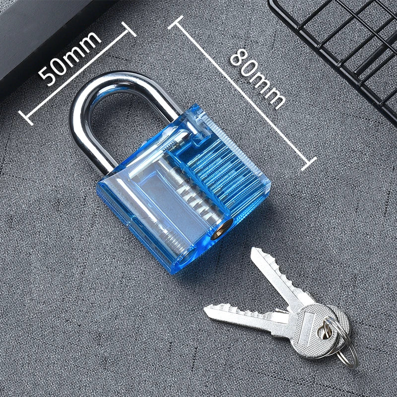 Transparent Practice Padlock with Keys - Cutaway Lock Picking Training Tool