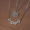 Heart & Clover Zircon Pendant Necklace