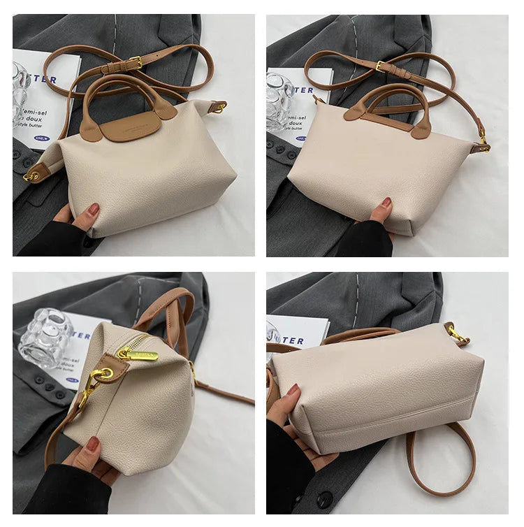 Vintage PU Leather Crossbody Bucket Bag