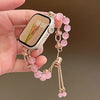 Crystal Bead Watch Strap with Adjustable Metal Link Design