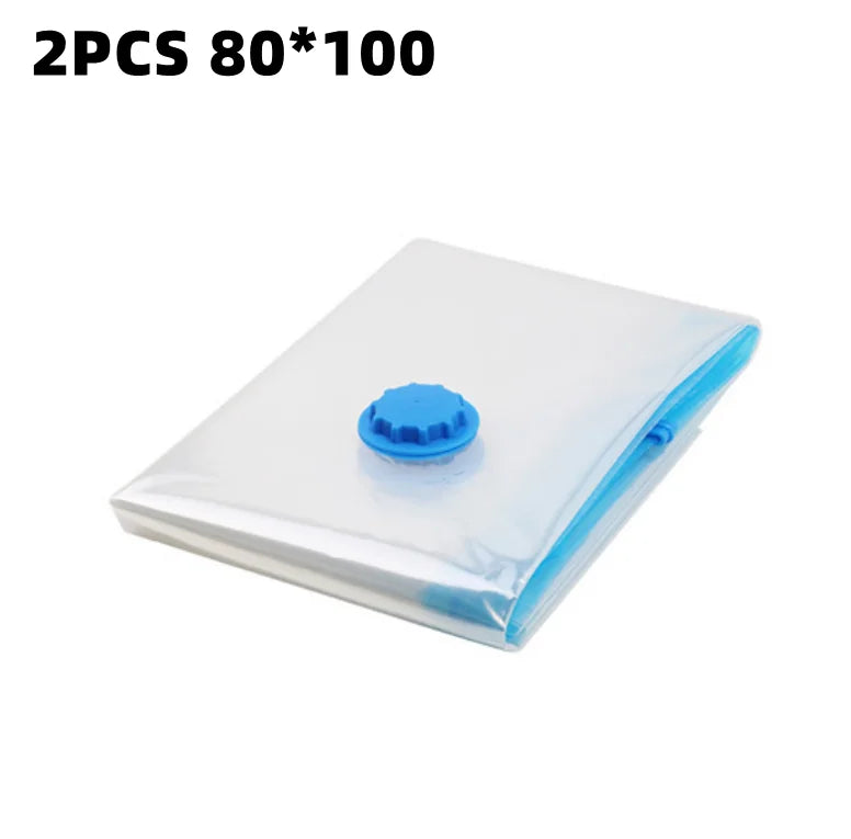 Dos bolsas de plástico transparente con sellos azules y un mecanismo de bomba.