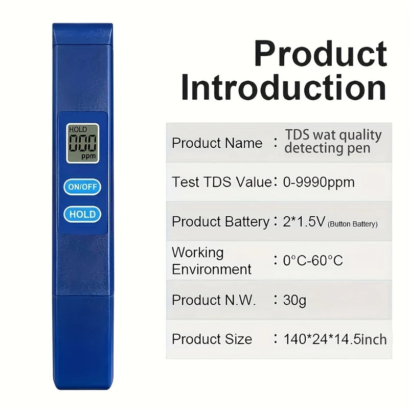 Tragbarer Digitaler TDS-Wasserqualitätstester