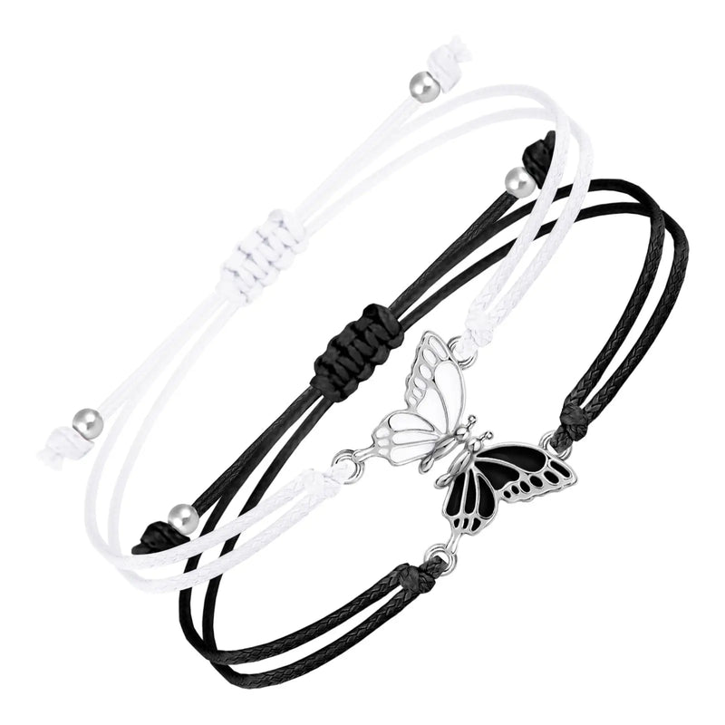 Butterfly Charm Friendship Bracelets (Set of 2)