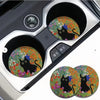 Decorative Cat Flower Car Cup Holder Mat Set