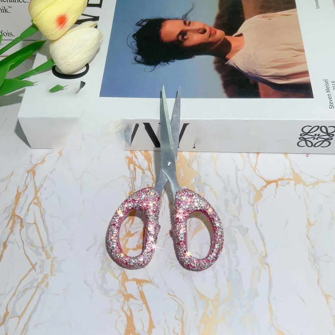 Crystal-Embellished Stainless Steel Scissors for Crafts and Sewing