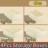 Four storage boxes with different grid configurations including 6, 7, 8, and 24 grids.