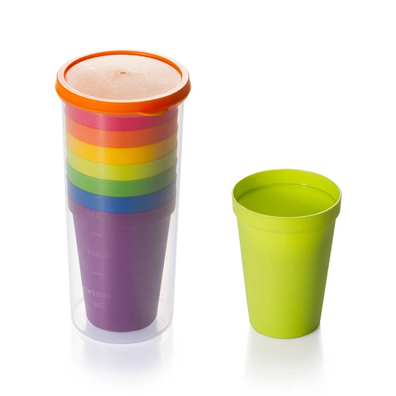 Reusable Rainbow Plastic Drink Set