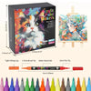 Box of Acrylic Paint Markers featuring a cat design with a tight-fitting cap and dual tips for crafts