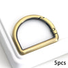 Stainless Steel D-Ring Clips with Snap Hooks for Bags and Keychains (Set of 5)