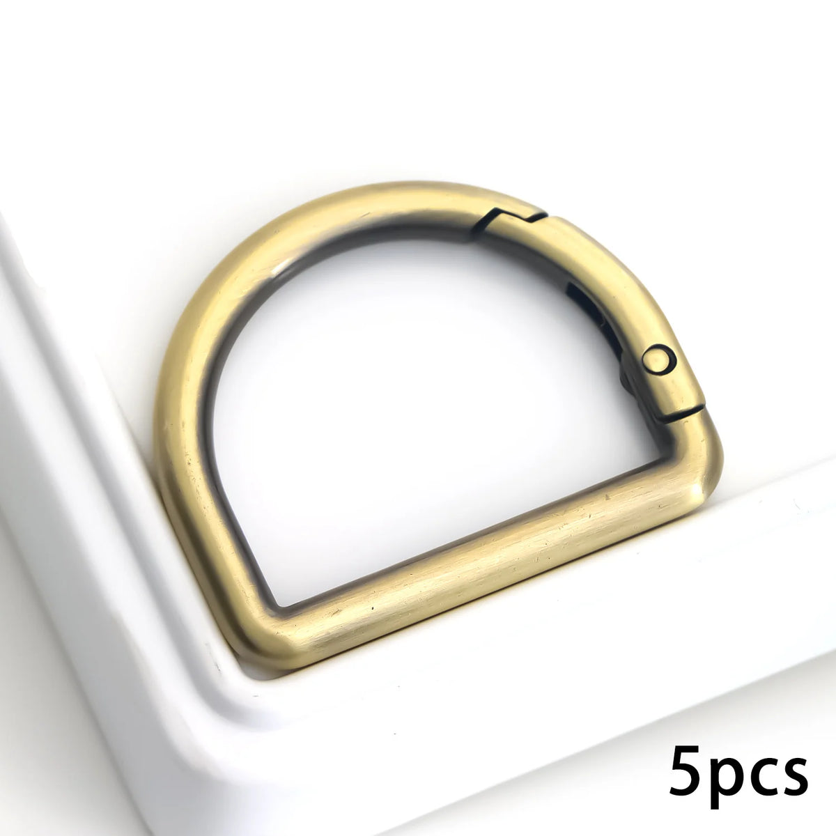 Stainless Steel D-Ring Clips with Snap Hooks for Bags and Keychains (Set of 5)