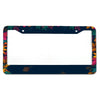 Floral Aluminum License Plate Frame with Slim Design