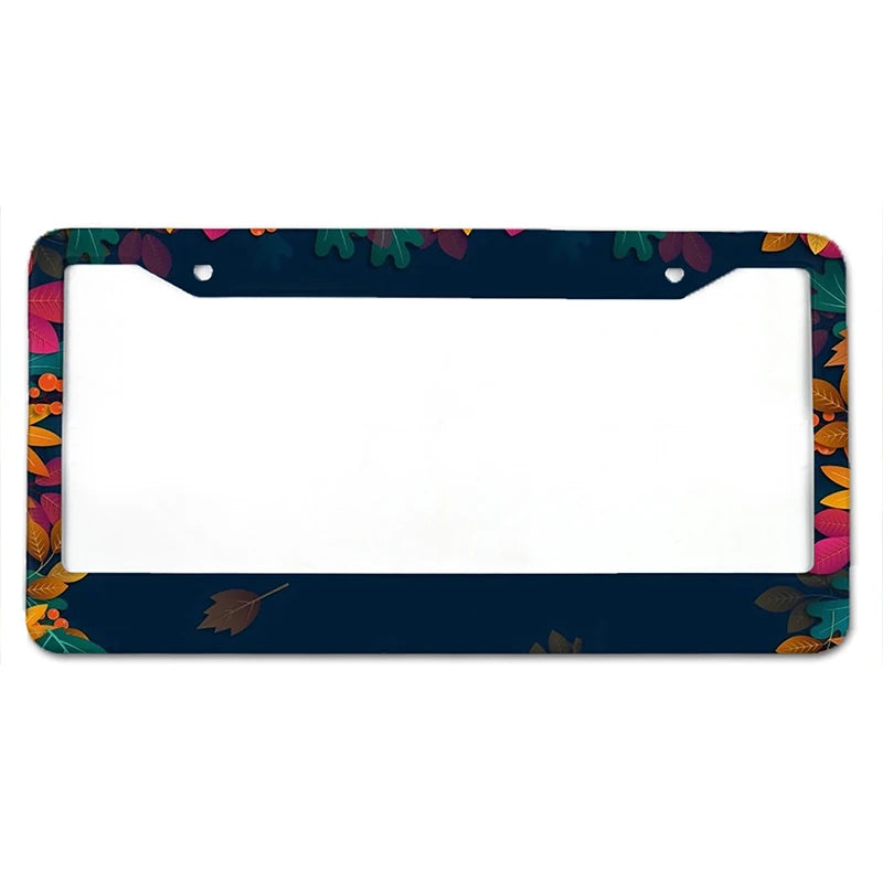 Floral Aluminum License Plate Frame with Slim Design